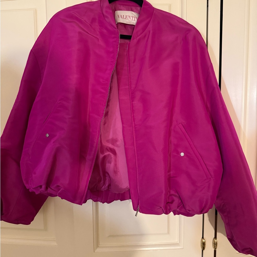 Valentino Pink Bomber Jacket with Relaxed Fit like new